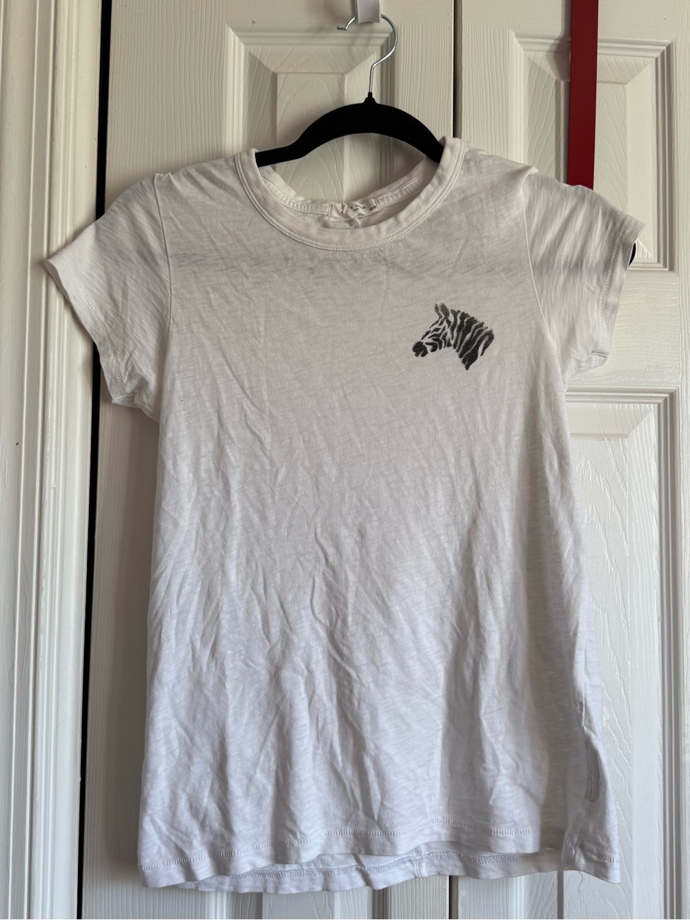 rag & bone White Tee with Small Zebra Motif sz XS